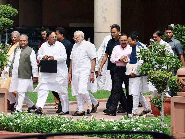 PM Modi with leaders leaving after meeting