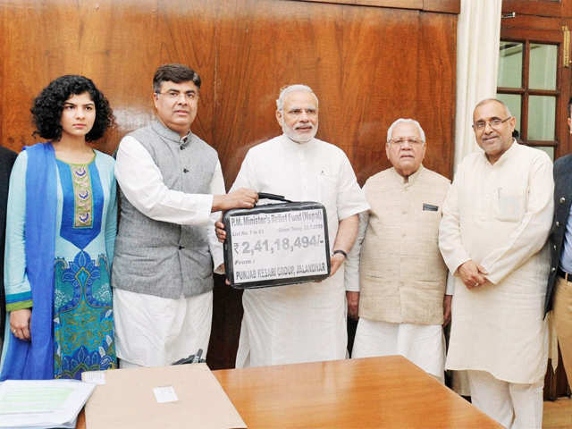Fund for PM's National Relief Fund presented