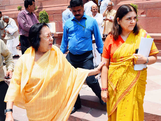 Maneka Gandhi with Najma Heptulla at Parliament house