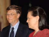 Bill Gates with Sonia Gandhi
