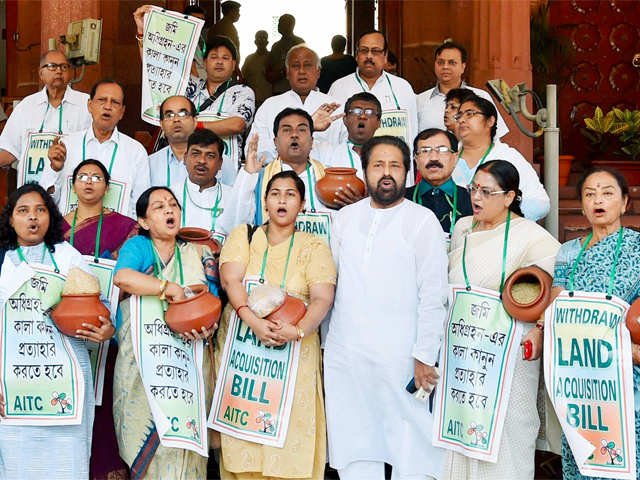 TMC members protest against land acquistion bill