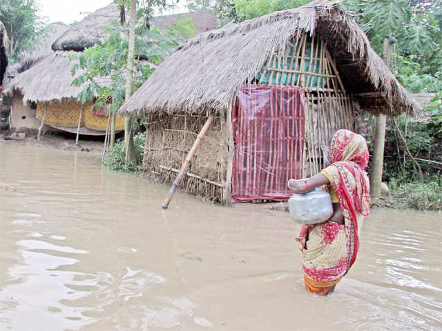Flood-hit village in Birbhum district of West Bengal