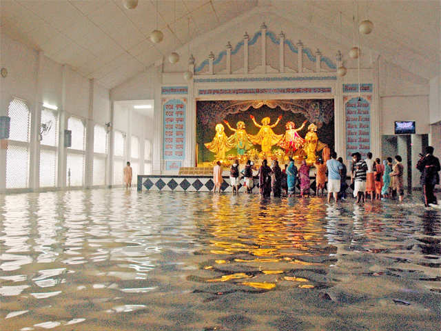 ISKCON Temple submerged in flood waters