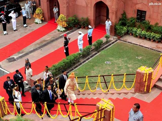 PM Narendra Modi arrives at Red Fort