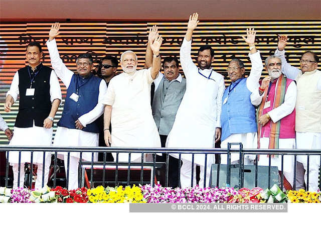 Prime Minister Narendra Modi with Union ministers