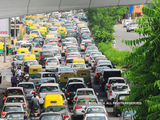 Massive traffic jam in Delhi