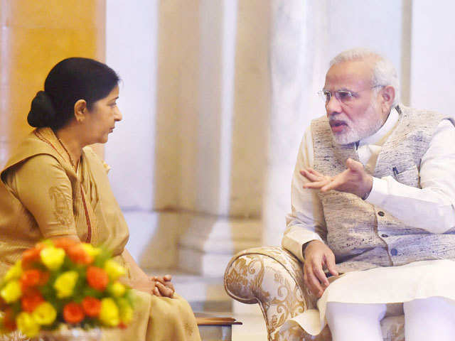 PM Modi with External Affairs Minister Sushma Swaraj