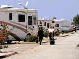 Row of motor homes