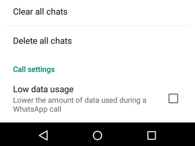 Lower data consumption in WhatsApp calls