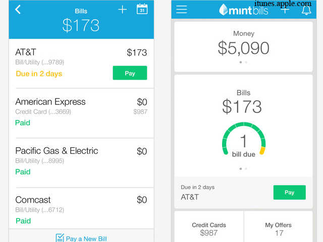 Mint Bills & Money pays your bills on time