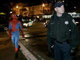 "Spiderman" during Halloween