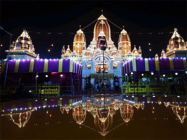 Illuminated Laxmi Narayan Temple