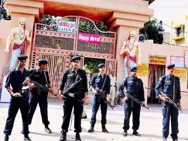 Security outside the Sri Krishna Janambhoomi temple