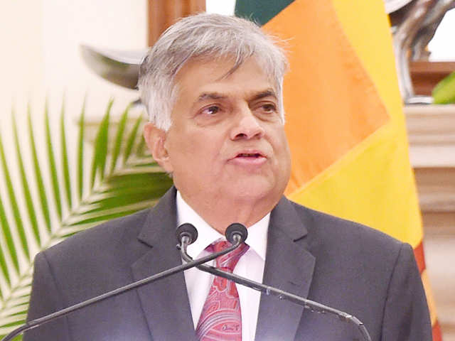 Wickremesinghe speaks during press statement