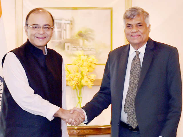 Jaitley greets Sri Lankan PM