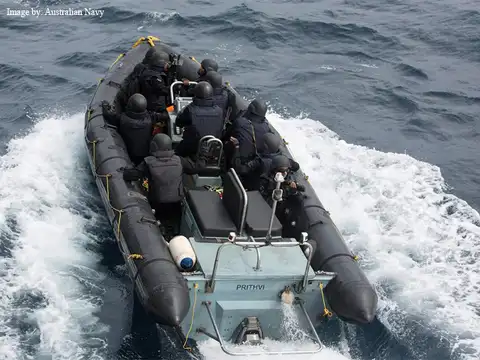 INS Ranvijay's boat