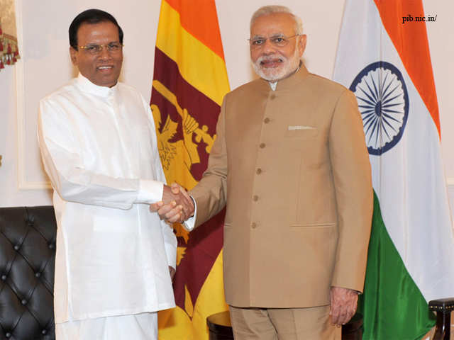 PM Modi with Maithripala Sirisena