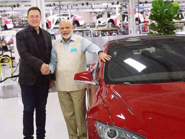 PM Modi's visit to Tesla Motors facility in San Jose - PM Modi's visit to  Tesla Motors facility in San Jose | The Economic Times