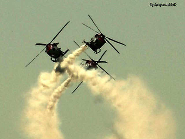 Dhruv helicopters made formations