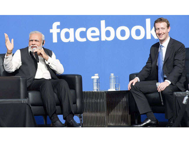 PM Modi with Zuckerberg at Facebook headquarters