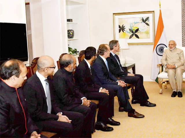 Modi during a meeting with technology leaders