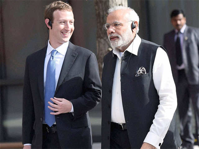 PM Narendra Modi with Mark Zuckerberg