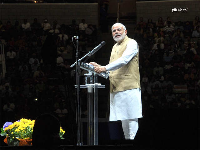 PM Modi addressing the Indian community