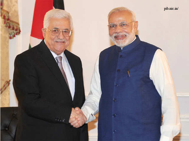PM Modi with President of Palestine