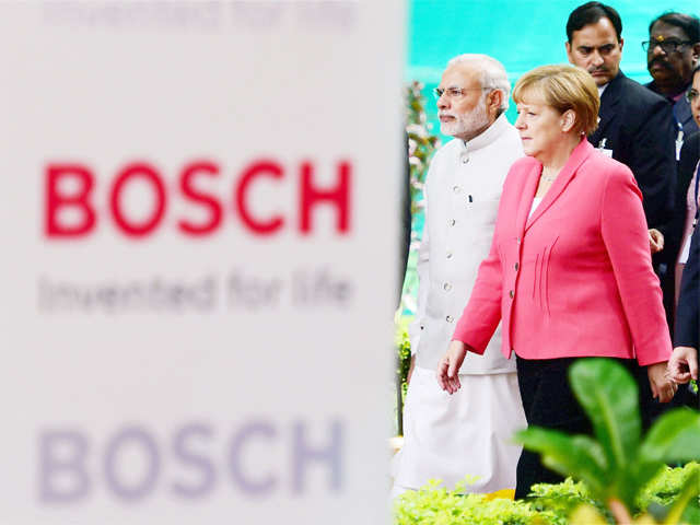 PM Modi and Angela Merkel arrives at Bosch