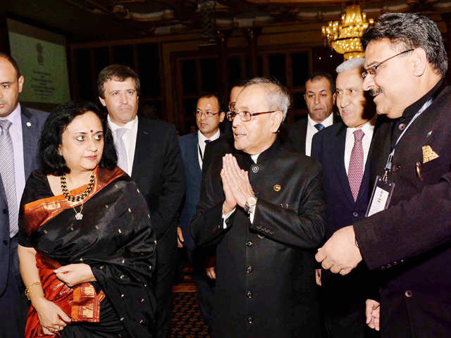 President with Indian community