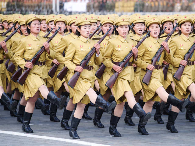 Soldiers marching during parade