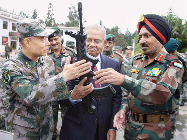Lt Gen Surinder Singh with Chinese counterpart