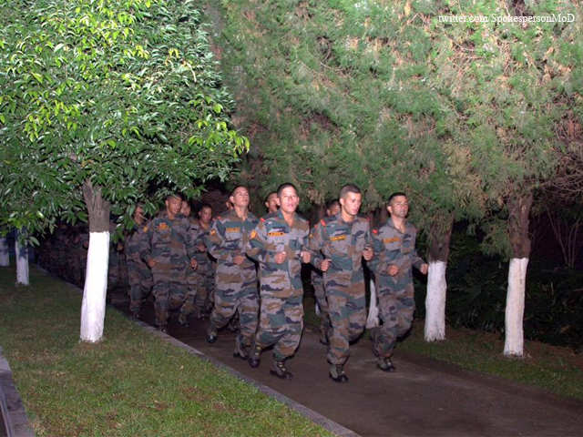 ​Indian contingent in morning physical routine