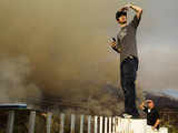 Residents watch wildfire