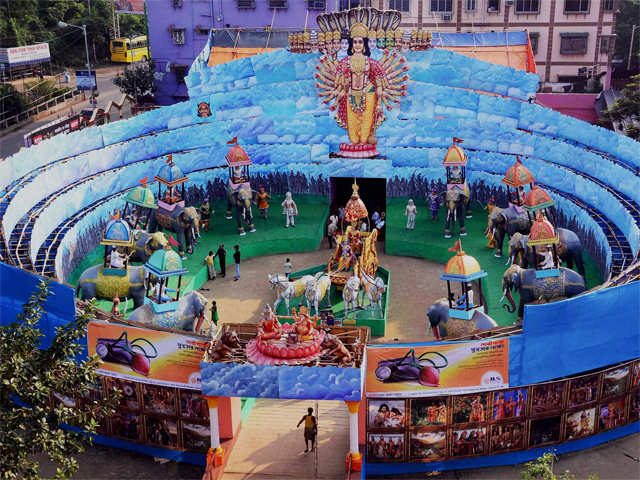 A community Durga Puja pandal