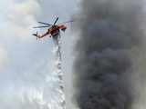 Helicopter drops water