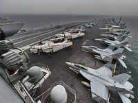 America's mighty aircraft carrier USS Theodore Roosevelt docks in Singapore