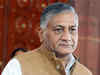 Youth Congress workers protest outside VK Singh's house
