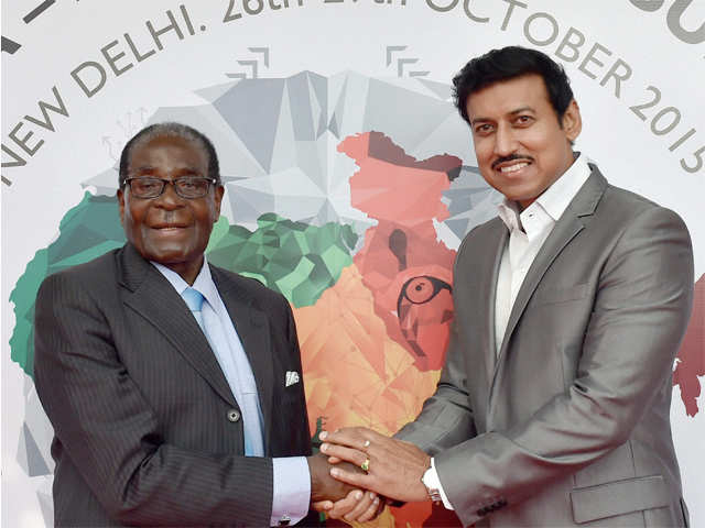 Rajyavardhan Rathore receives ​Zimbabwe President