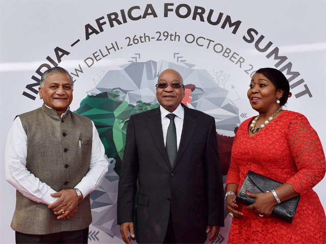 Jacob Zuma with VK Singh