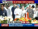 PM, Sonia Gandhi arrive attending YSR's funeral