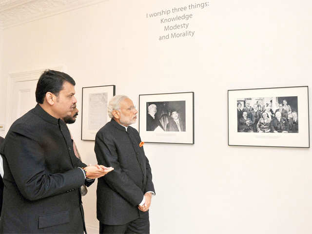 PM Modi during a visit to Ambedkar Memorial in London