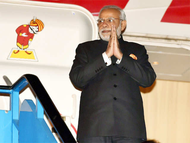 PM Modi on his arrival at Antalya airport