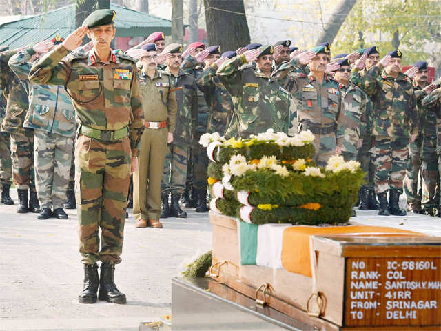 Tribute to Colonel Santosh Y Mahadik in Srinagar