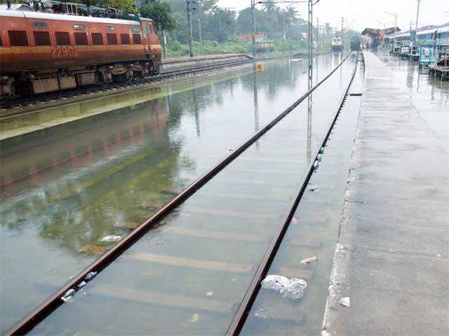 Waterlogged railway track