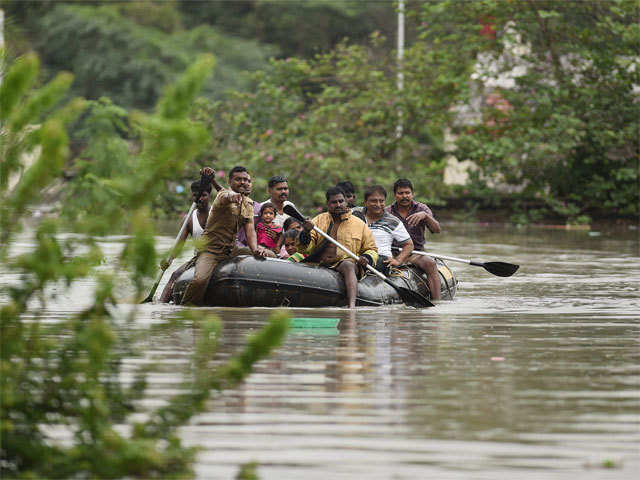 P​eople being rescued in Kotturpuram