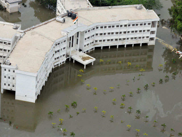 Flooded building in Chennai