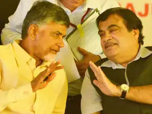 Image result for Chandrababu with gadkari