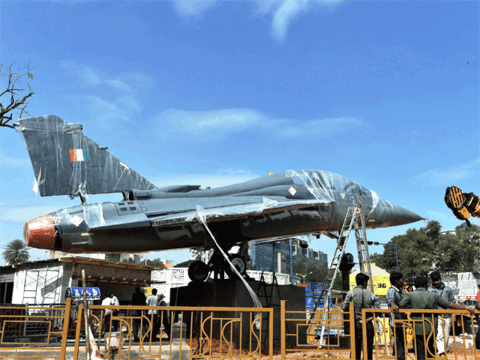 A model of Tejas aircraft