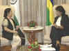 Swaraj meets Mauritius President Ameenah Gurib